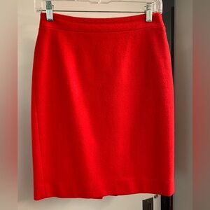 J. Crew Red Wool Pencil Skirt